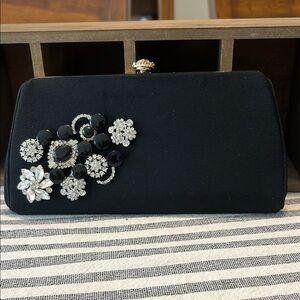 Vintage Upcycled Handcrafted Black Evening Clutch